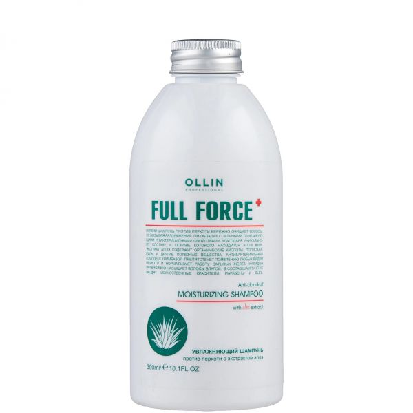 Moisturizing anti-dandruff shampoo with aloe extract Full Force OLLIN 300 ml