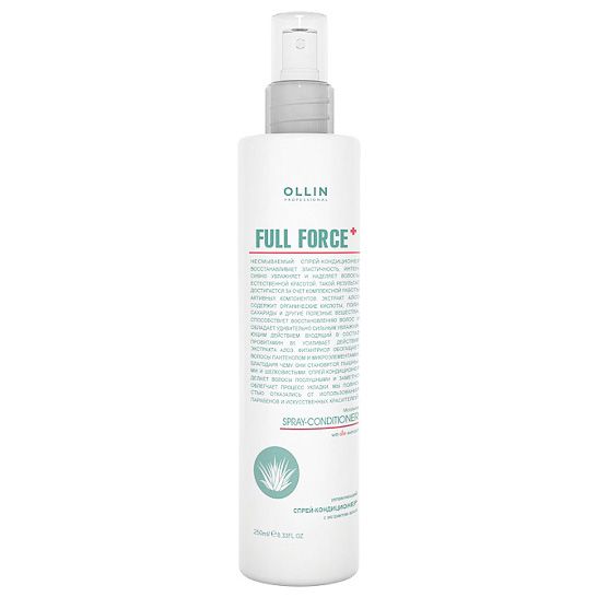 Moisturizing spray conditioner with aloe extract Full Force OLLIN 250 ml