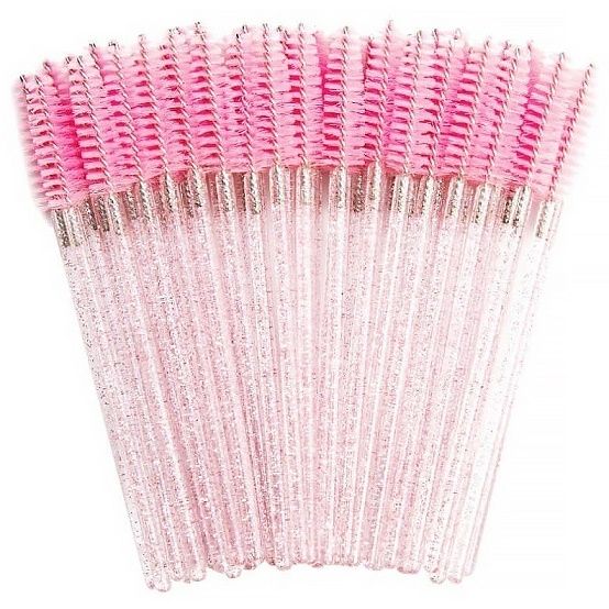 Nylon pink eyelash brushes 50 pcs/pack DACCORDO