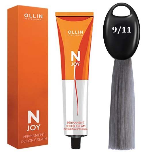 Permanent cream color 9/11 blonde intense ash OLLIN N-JOY 100 ml