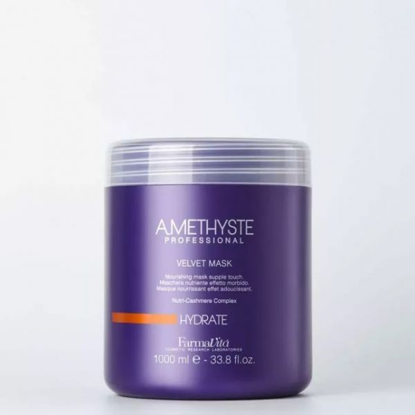 Velvety mask for dry and damaged hair Amethyste HYDRATE Farmavita 1000 ml