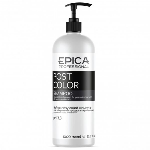 Neutralizing shampoo with silk proteins and keratin Epica 1000 ml