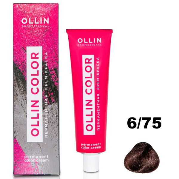 Permanent cream hair dye COLOR 6/75 OLLIN 100 ml