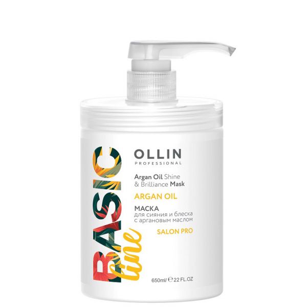 OLLIN Basic Line Argan Oil Mask for radiance and shine with argan oil 650 ml