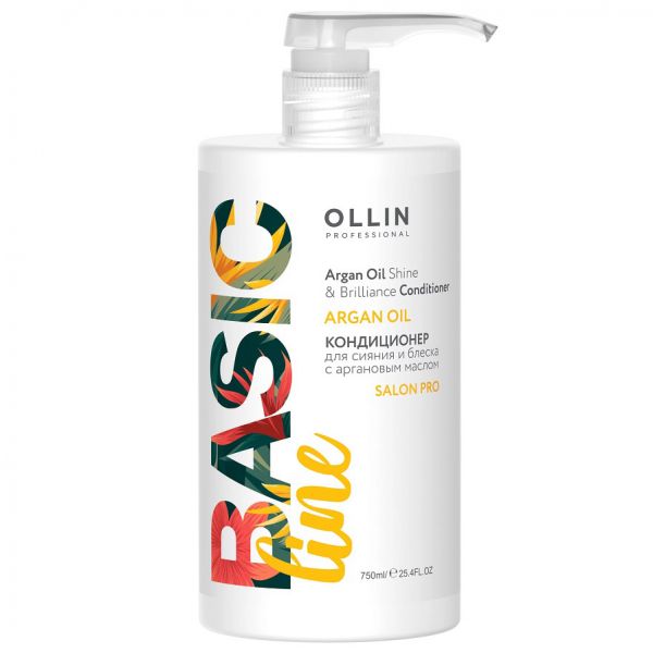 Conditioner for radiance and shine with argan oil Basic Line Argan Oil OLLIN 750 ml