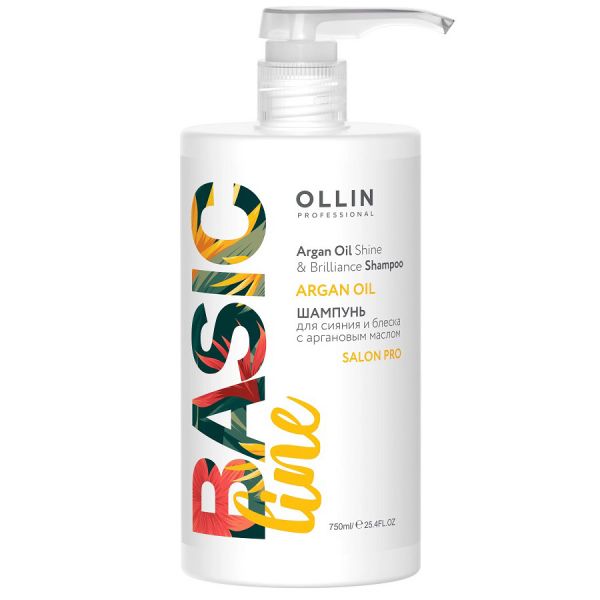 OLLIN Basic Line Argan Oil Shampoo for radiance and shine with argan oil 750 ml