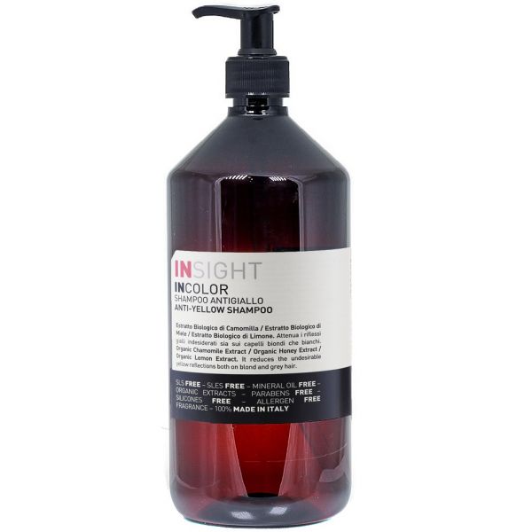 Shampoo for neutralizing yellow hair “INCOLOR ANTI-YELLOW” INSIGHT 900 ml