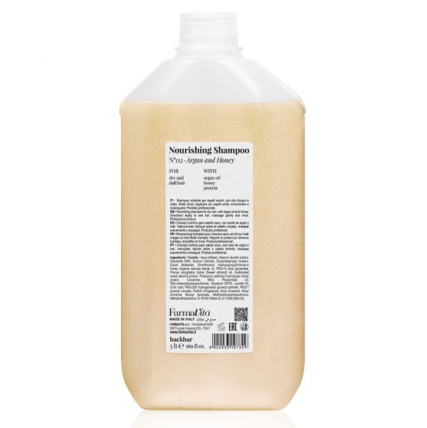 Nourishing shampoo for dry and dull hair Back Bar Nourishing Shampoo No. 02 Farmavita 5000 ml