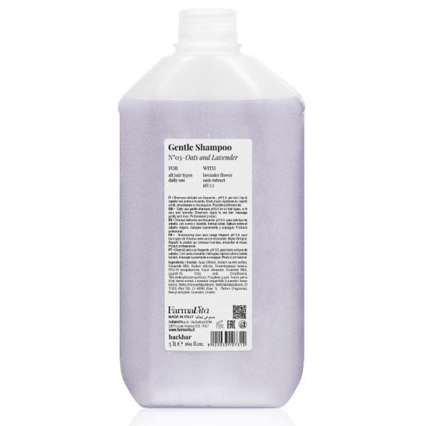 Daily shampoo for all hair types Back Bar Gentle Shampoo No. 03 Farmavita 5000 ml