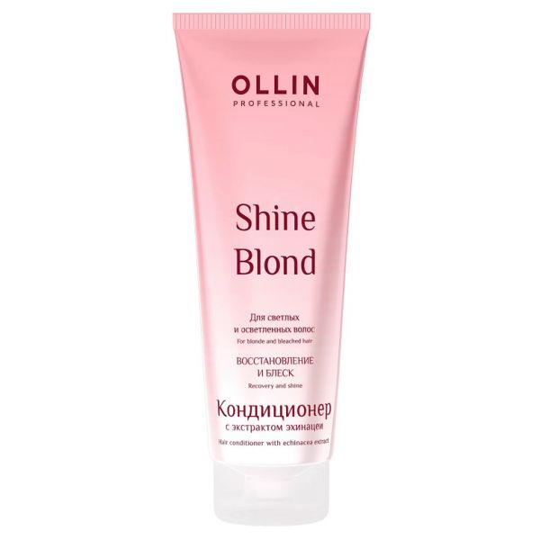 Conditioner for restoration and shine of blond hair Shine Blond OLLIN 250 ml