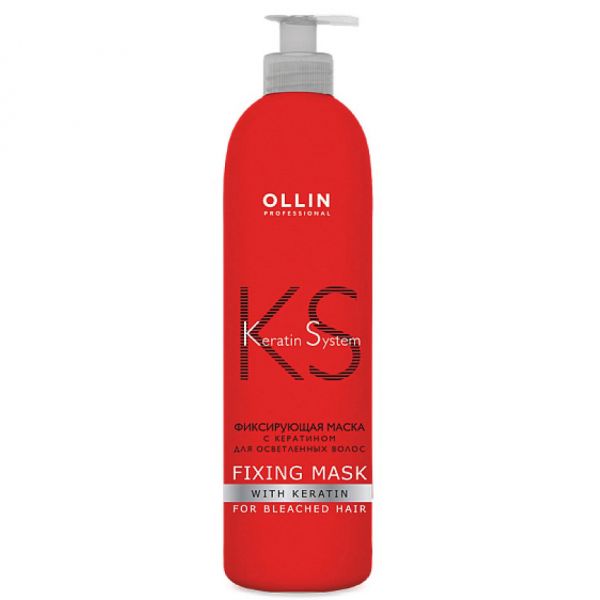 Fixing mask with keratin for bleached hair Keratine System OLLIN 500 ml