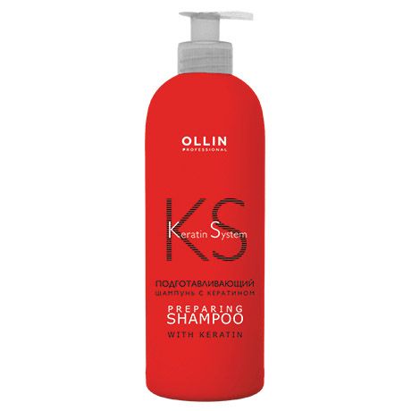 Preparing shampoo with keratin Keratine System OLLIN 500 ml