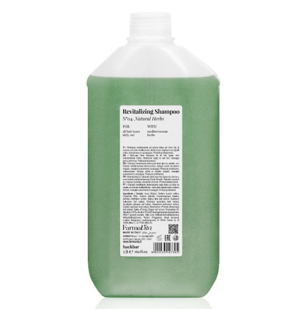 Restoring shampoo for all hair types Back Bar Revitalizing Shampoo No. 04 Farmavita 5000 ml