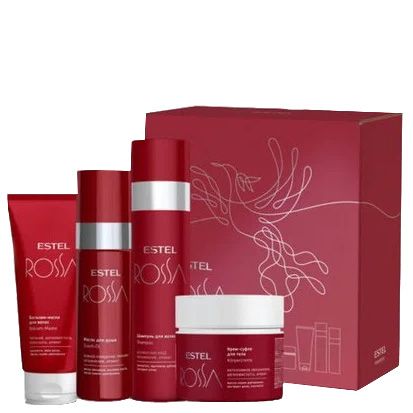 Set Shampoo, Balm-mask, shower oil, cream-soufflé for body ESTEL ROSSA 800 ml