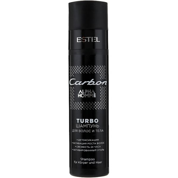 TURBO-shampoo for hair and body ALPHA HOMME CARBON ESTEL 250 ml