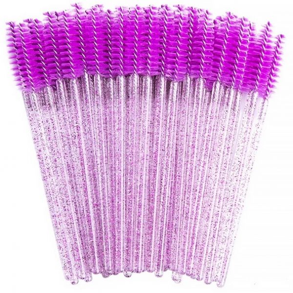 Nylon purple eyelash brushes 50 pcs/pack DACCORDO