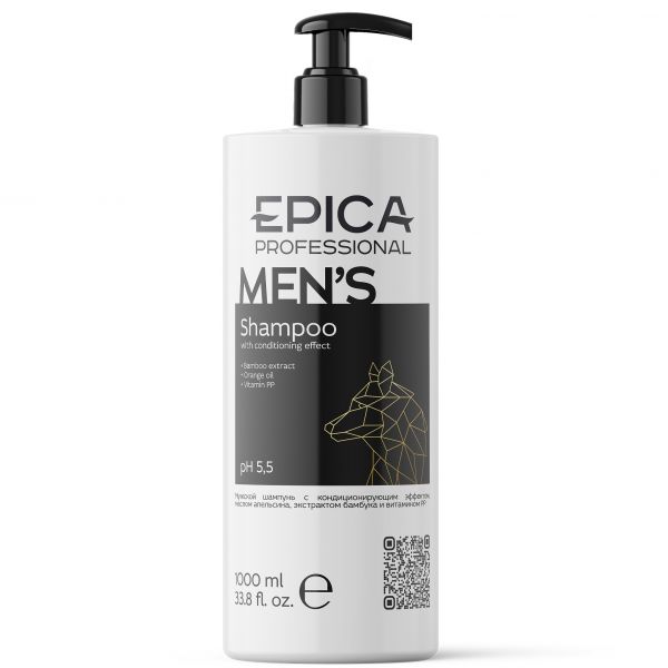 Men's conditioning shampoo with orange oil Epica 1000 ml